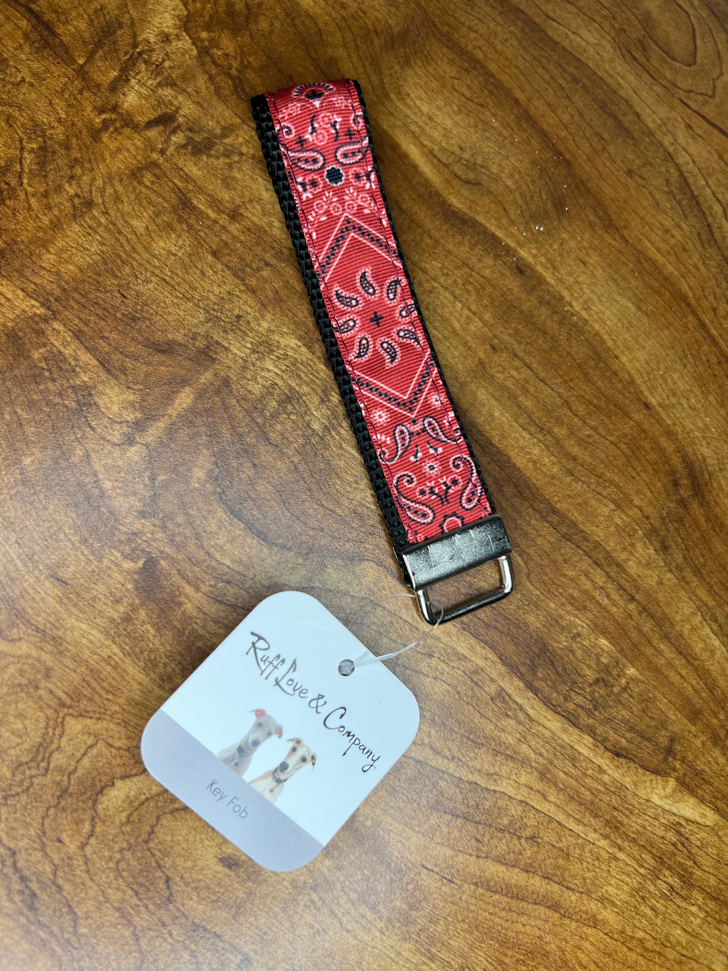 Red Bandana Key Fob