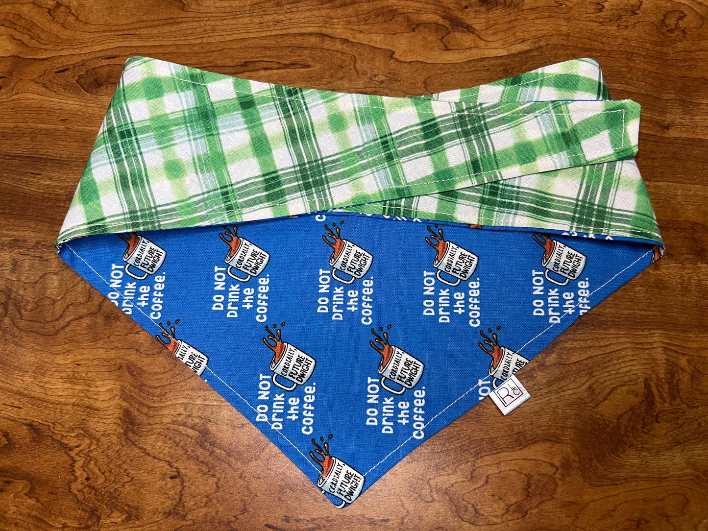 The Office & Green Watercolor Plaid Reversible Tie Bandana